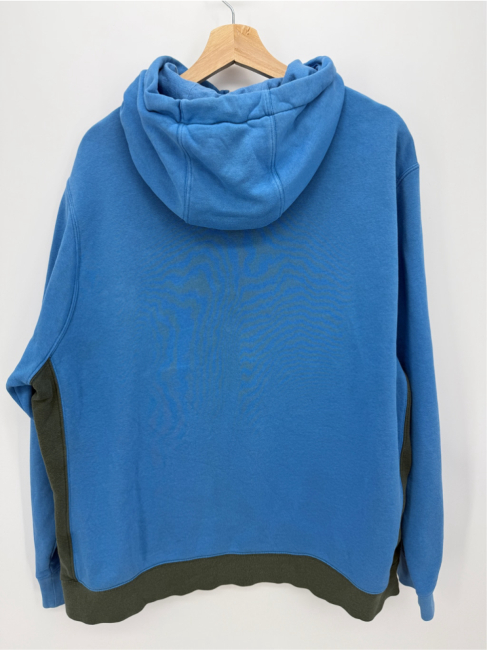 VTG Y2K Nike Hoodie sweatshirt Colorblock NSW Club Half-zip Blue Green Men Sz XL - Picture 2 of 10